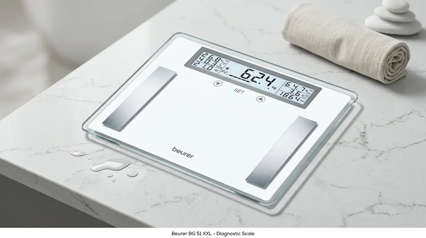 Beurer BG 51 XXL Diagnostic Bathroom Scale – Extra Large 8mm Safety Glass Platform