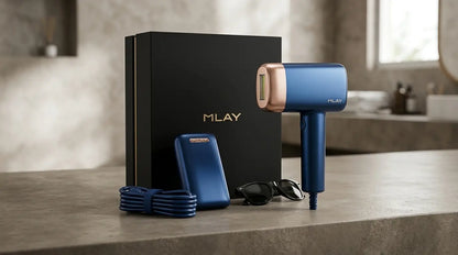 MLAY IPL Hair Removal Device – Permanent At-Home Laser Hair Removal with Protective Glasses