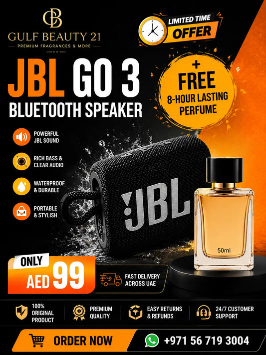 JBL Go 3 Bluetooth Speaker + Free 8-Hour Lasting Perfume
